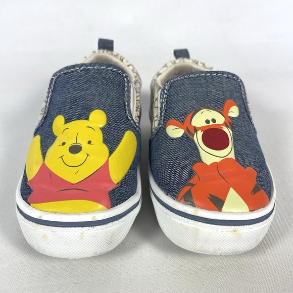 Disney Baby Winnie Pooh Tigger Slip On Sneakers Infant Size 5 Denim Shoes - Picture 3 of 9